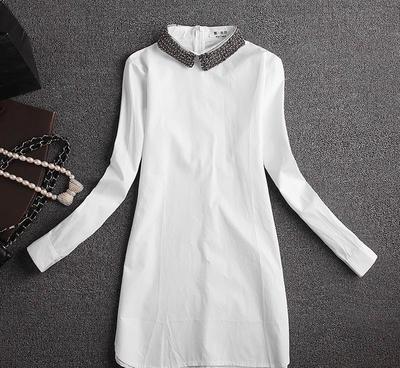 2015新款欧版宽松女衬衫G370F705319 一件代发，轻松开启时尚服装批发之路